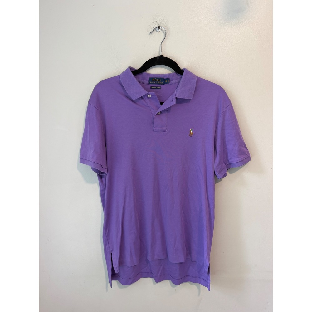 Polo Ralph Lauren Mens Purple Pima Soft Touch Cotton Polo Shirt Size M RN 41381